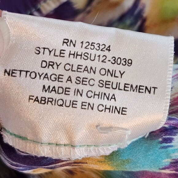 Haute Hippie Tunic Top or Dress XS 100% Silk Purple Blue Button-Up Ikat Print - Picture 8 of 10